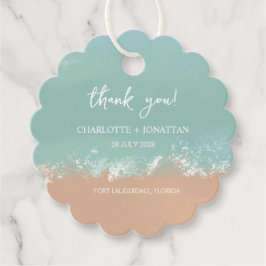 Eenvoudige zomervakantie met strand bruiloft bedankjes labels
