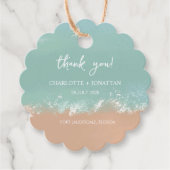 Eenvoudige zomervakantie met strand bruiloft bedankjes labels (Voorkant)