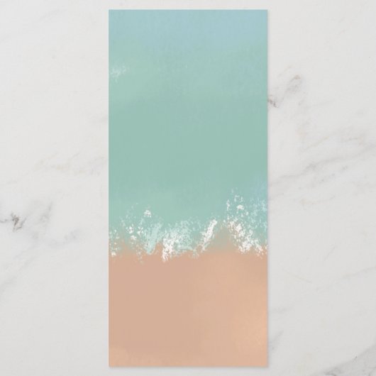 Eenvoudige zomervakantiestrand bruiloft menu (Achterkant)