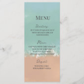 Eenvoudige zomervakantiestrand bruiloft menu (Voorkant)