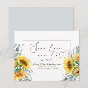 Eenvoudige zonbloem Zelfde liefde Nieuwe Datum Save The Date