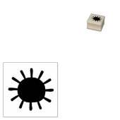 Eenvoudige zoncontour rubberstempel (Gestempeld)