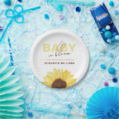 Eenvoudige Zonnebloem Baby in Bloom Douche Party Papieren Bordje (Feest)