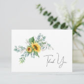 Eenvoudige zonnebloem bedankkaart (Staand voorkant)