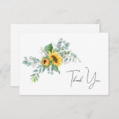 Eenvoudige zonnebloem bedankkaart (Voorkant / Achterkant)