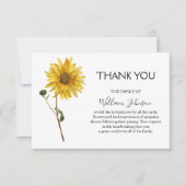 Eenvoudige zonnebloem begrafenis bedankkaart (Voorkant)