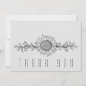 Eenvoudige Zonnebloem Begrafenis Dank u Bedankkaart (Voorkant)