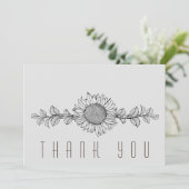 Eenvoudige Zonnebloem Begrafenis Dank u Bedankkaart (Staand voorkant)