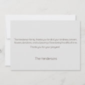 Eenvoudige Zonnebloem Begrafenis Dank u Bedankkaart (Achterkant)