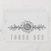 Eenvoudige Zonnebloem Begrafenis Dank u Bedankkaart (Voorkant / Achterkant)