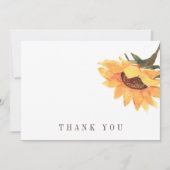 Eenvoudige Zonnebloem Begrafenisviering Dank u Bedankkaart (Voorkant)