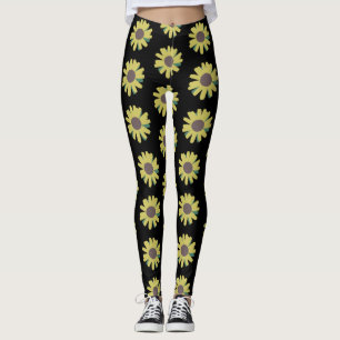 Eenvoudige zonnebloem botanische yoga broek leggings