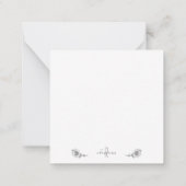 Eenvoudige Zonnebloem Dank u Monogram Blank Notitiekaartje (Achterkant)