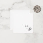 Eenvoudige Zonnebloem Dank u Monogram Blank Notitiekaartje (Voorkant / Achterkant in situ)