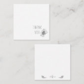 Eenvoudige Zonnebloem Dank u Monogram Blank Notitiekaartje (Voorkant / Achterkant)
