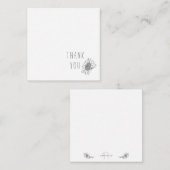 Eenvoudige Zonnebloem Dank u Monogram Blank Wit Notitiekaartje (Voorkant / Achterkant)