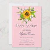 Eenvoudige zonnebloem en roze Vrijgezellenfeest Kaart (Voorkant)