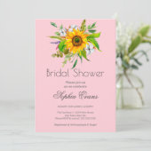Eenvoudige zonnebloem en roze Vrijgezellenfeest Kaart (Staand voorkant)