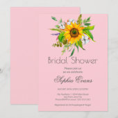 Eenvoudige zonnebloem en roze Vrijgezellenfeest Kaart (Voorkant / Achterkant)