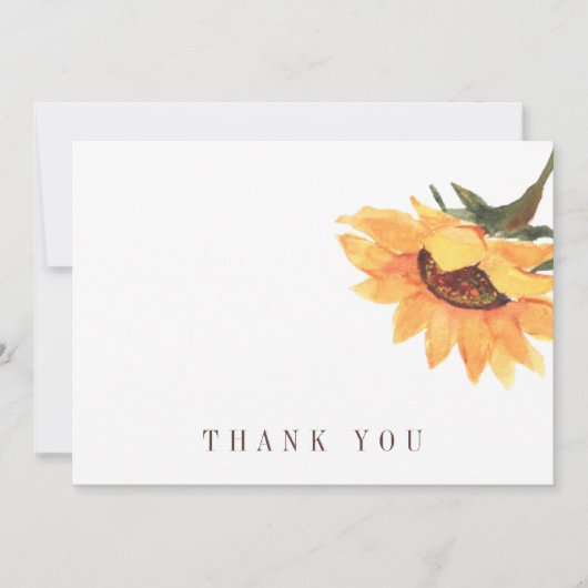 Eenvoudige Zonnebloem II begrafenis Dank u Bedankkaart (Voorkant)