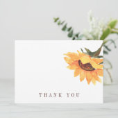 Eenvoudige Zonnebloem II begrafenis Dank u Bedankkaart (Staand voorkant)