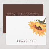 Eenvoudige Zonnebloem II begrafenis Dank u Bedankkaart (Voorkant / Achterkant)