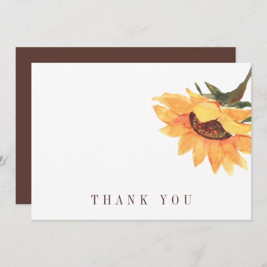 Eenvoudige Zonnebloem II begrafenis Dank u Bedankkaart (Voorkant / Achterkant)