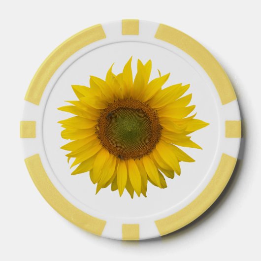 Eenvoudige Zonnebloem Land Botanische Bloemen Poker Chips (Voorkant)
