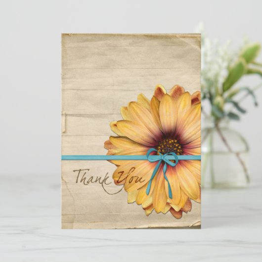 Eenvoudige zonnebloem Natuurlijke Organische Bedan Bedankkaart (Staand voorkant)