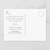 Eenvoudige zonnebloem salie begrafenis dank u briefkaart (Achterkant)