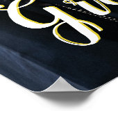 Eenvoudige Zonnebloem Script Afstuderen Foto Poster (Hoek)