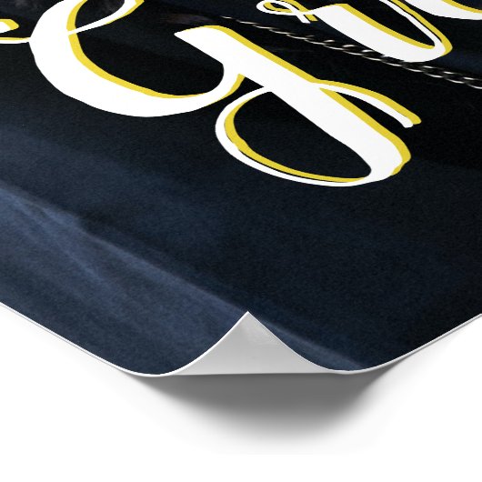 Eenvoudige Zonnebloem Script Afstuderen Foto Poster (Hoek)