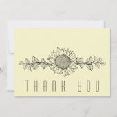 Eenvoudige Zonnebloem Viering van het Leven Dank U Bedankkaart (Voorkant)