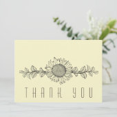 Eenvoudige Zonnebloem Viering van het Leven Dank U Bedankkaart (Staand voorkant)