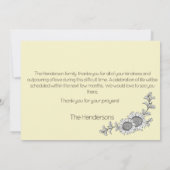 Eenvoudige Zonnebloem Viering van het Leven Dank U Bedankkaart (Achterkant)