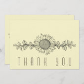 Eenvoudige Zonnebloem Viering van het Leven Dank U Bedankkaart (Voorkant / Achterkant)