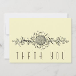 Eenvoudige Zonnebloem Viering van het Leven Dank U Bedankkaart