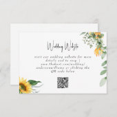 Eenvoudige Zonnebloem Weduwen QR Code Website RSVP (Voorkant / Achterkant)