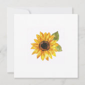 Eenvoudige Zonnebloem Zonnebloem Waterverf Bedankkaart (Achterkant)