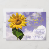 Eenvoudige Zonnebloem & Zonnestralen Bedankt Lande (Voorkant)