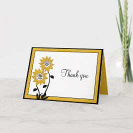 Eenvoudige Zonnebloemen Bedankkaart