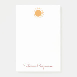 Eenvoudige zonneschijnaantekeningen op maat post-it® notes