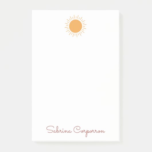 Eenvoudige zonneschijnaantekeningen op maat post-it® notes (Voorkant)