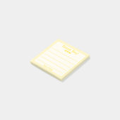 Eenvoudige zonnige gele Jouw naam Dank u Post-it® Notes (Schuin)