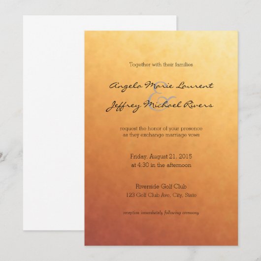 Eenvoudige zonsopgang Zonsondergang Ombre Gradiënt Kaart (Voorkant / Achterkant)