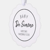 Eenvoudige Zwangerschapsaankondiging Groene Orname Ornament Kaart (Links)