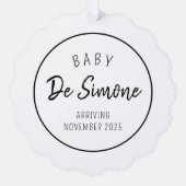 Eenvoudige Zwangerschapsaankondiging Groene Orname Ornament Kaart (Voorkant)