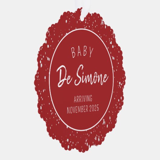 Eenvoudige zwangerschapsaankondiging rode Ornament (Rechts)