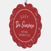 Eenvoudige zwangerschapsaankondiging rode Ornament (Links)