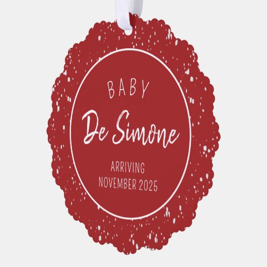 Eenvoudige zwangerschapsaankondiging rode Ornament (Links)